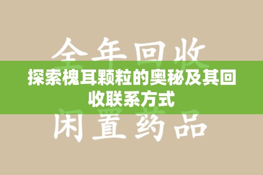 泉州探索槐耳颗粒的奥秘及其回收联系方式